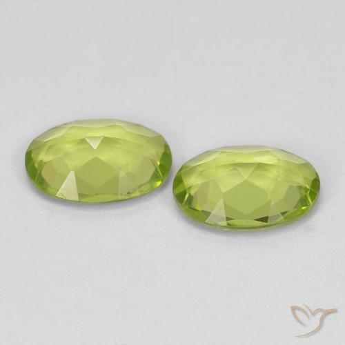 Pedras preciosas de peridoto verde natural de 1,36 ct, corte oval, VVS-VS