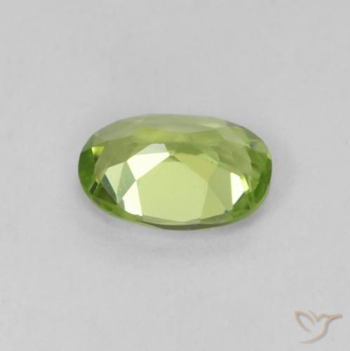 Peridoto verde vivo Natural 0.78ct, oval, VVS