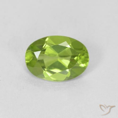 0.82ct Natural Verde médio Peridoto, oval, VVS