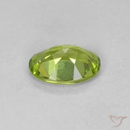 Peridoto verde vivo Natural 0.73ct, oval, VVS-VS