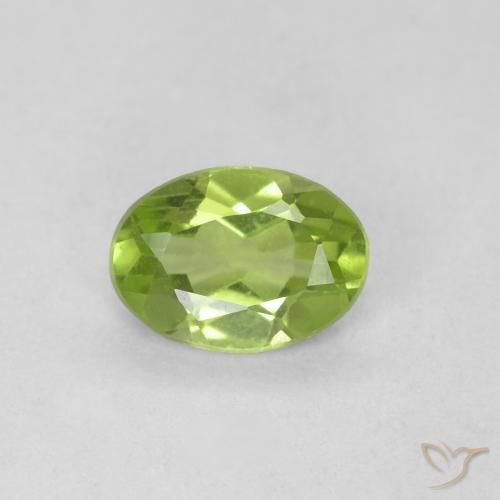 0.59ct Natural Verde médio Peridoto, oval, VVS