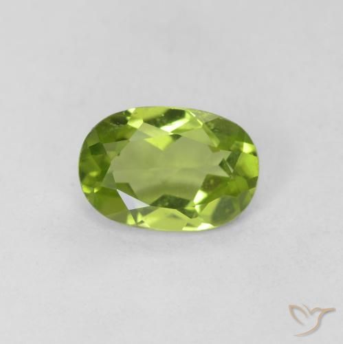 0.80ct Natural Verde médio Peridoto, oval, VVS