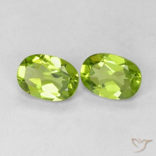 Pedras preciosas de Peridoto verde vivo natural de 1.84 ct, oval, VS