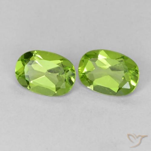 Pedras preciosas de Peridoto verde vivo natural de 1.59 ct, oval, VVS-VS