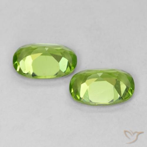 Pedras preciosas de Peridoto verde vivo natural de 1.59 ct, oval, VVS-VS