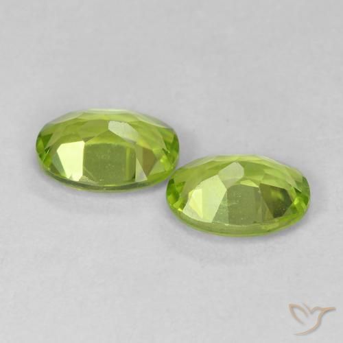 Pedras preciosas de Peridoto verde vivo natural de 1.82 ct, oval, VVS-VS