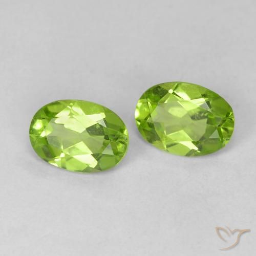 Pedras preciosas de Peridoto verde vivo natural de 1.49 ct, oval, VVS-VS