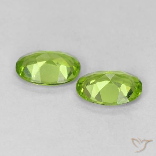 Pedras preciosas de Peridoto verde vivo natural de 1.49 ct, oval, VVS-VS