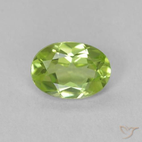 0.80ct Natural verde vivo Peridoto, oval, VVS-VS