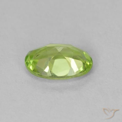 Peridoto verde vivo Natural 0.80ct, oval, VVS-VS