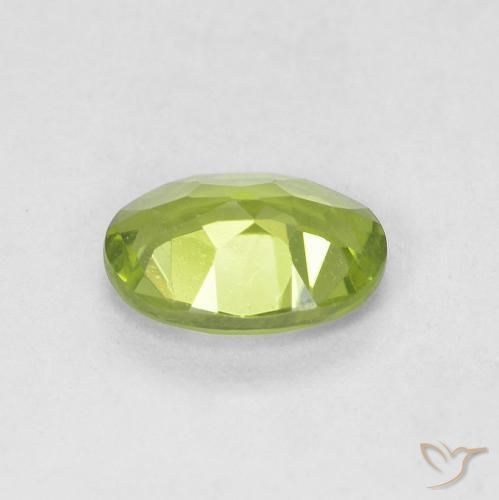 Peridoto verde vivo Natural 0.85ct, oval, VVS-VS