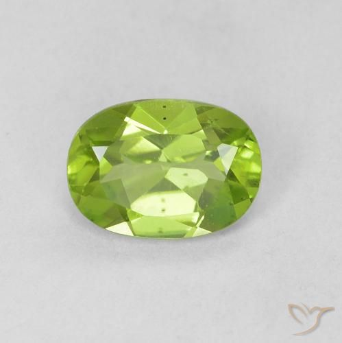 0.90ct Natural verde vivo Peridoto, oval, VVS-VS