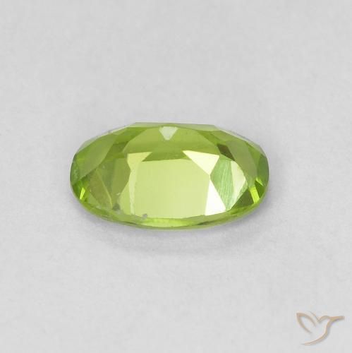 Peridoto verde vivo Natural 0.82ct, oval, VVS-VS