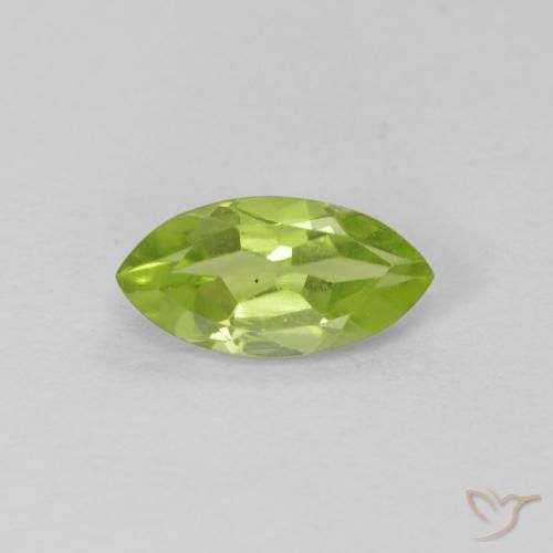 0.68ct Natural Verde médio Peridoto, Marquesa, VS