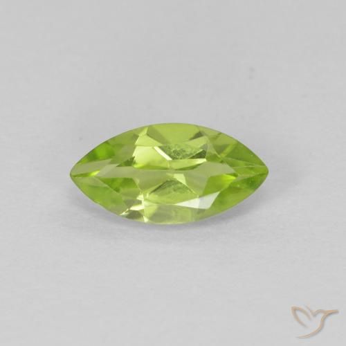 0.66ct Natural verde vivo Peridoto, Marquesa, VS