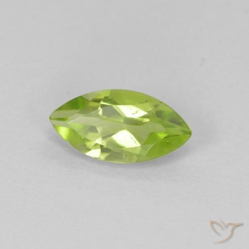Peridoto verde vivo Natural 0.66ct, Marquesa, VS