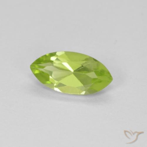 Peridoto verde vivo Natural 0.64ct, Marquesa, VS