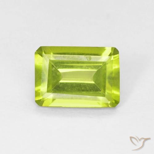 0.93ct Natural Verde claro Peridoto, Corte Esmeralda, VVS