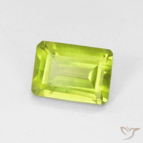 Peridoto Verde claro Natural 0.93ct, Corte Octógono / Esmeralda, VVS