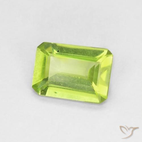 Peridoto Verde claro Natural 0.85ct, Corte Octógono / Esmeralda, VVS-VS