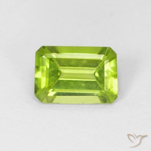 0.93ct Natural Verde claro Peridoto, Corte Esmeralda, VVS-VS