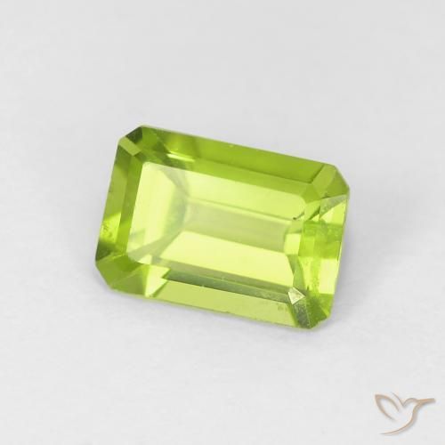 Peridoto Verde claro Natural 0.93ct, Corte Octógono / Esmeralda, VVS-VS