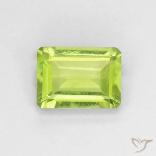 0.88ct Natural Verde claro Peridoto, Corte Esmeralda, VVS-VS