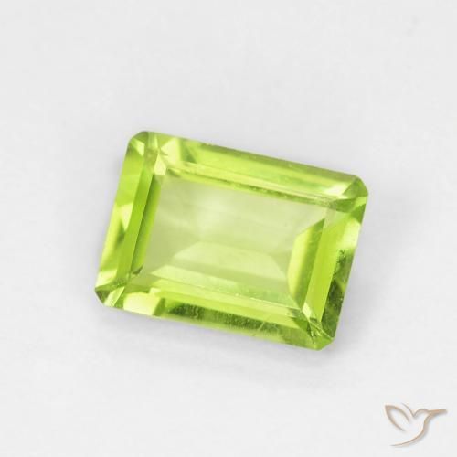 Peridoto Verde claro Natural 0.88ct, Corte Octógono / Esmeralda, VVS-VS