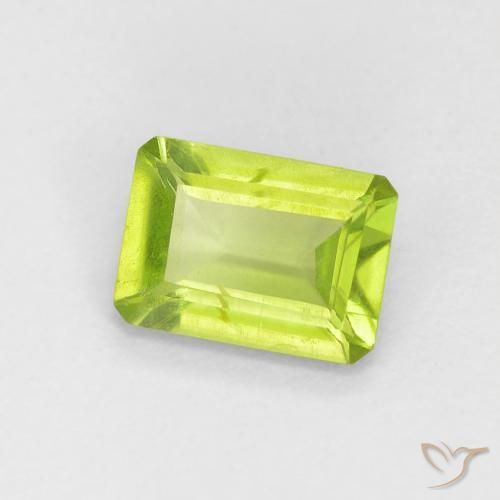 Peridoto Verde claro Natural 0.88ct, Corte Octógono / Esmeralda, VS-SI
