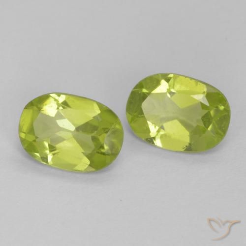 Pedras preciosas de Peridoto Verde médio natural de 1.39 ct, oval, VS