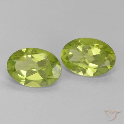 Pedras preciosas de Peridoto verde vivo natural de 1.54 ct, oval, VVS-VS