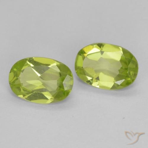 Pedras preciosas de Peridoto verde vivo natural de 1.38 ct, oval, VS