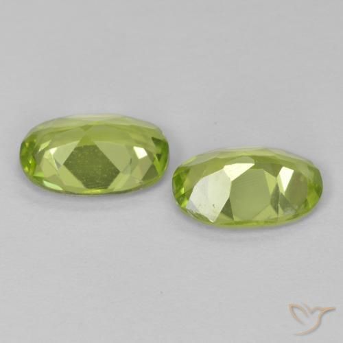 Pedras preciosas de Peridoto verde vivo natural de 1.38 ct, oval, VS