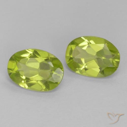Pedras preciosas de Peridoto Verde médio natural de 1.55 ct, oval, VS