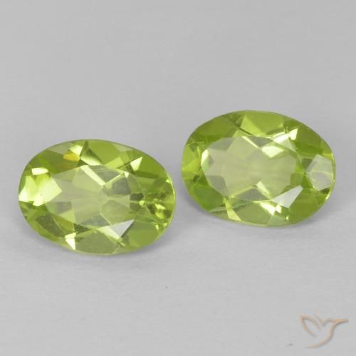 Pedras preciosas de Peridoto verde vivo natural de 1.51 ct, oval, VS