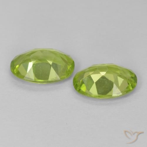 Pedras preciosas de Peridoto verde vivo natural de 1.51 ct, oval, VS