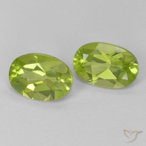 Pedras preciosas de Peridoto verde vivo natural de 1.62 ct, oval, VS