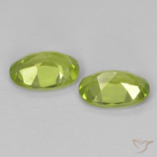 Pedras preciosas de Peridoto verde vivo natural de 1.62 ct, oval, VS