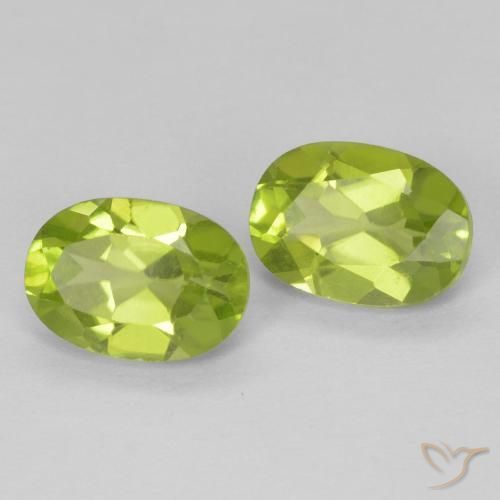 Pedras preciosas de Peridoto verde vivo natural de 1.89 ct, oval, VS