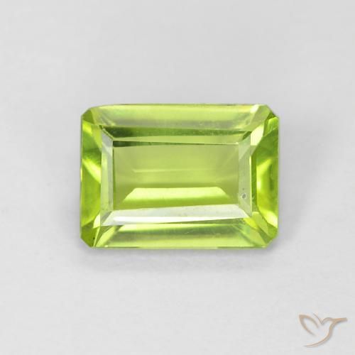 0.98ct Natural Verde claro Peridoto, Corte Esmeralda, VS