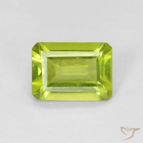 0.97ct Natural Verde claro Peridoto, Corte Esmeralda, VS