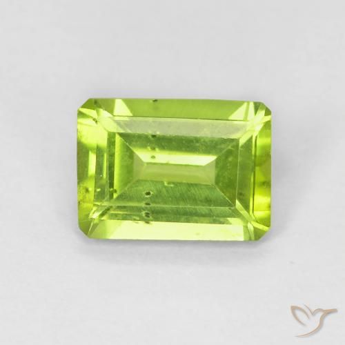1.03ct Natural Verde claro Peridoto, Corte Esmeralda, VS