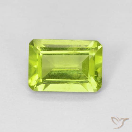 0.89ct Natural Verde claro Peridoto, Corte Esmeralda, VS