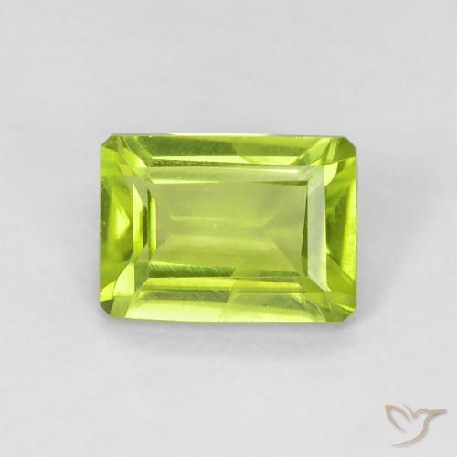 1.09ct Natural Verde claro Peridoto, Corte Esmeralda, VS