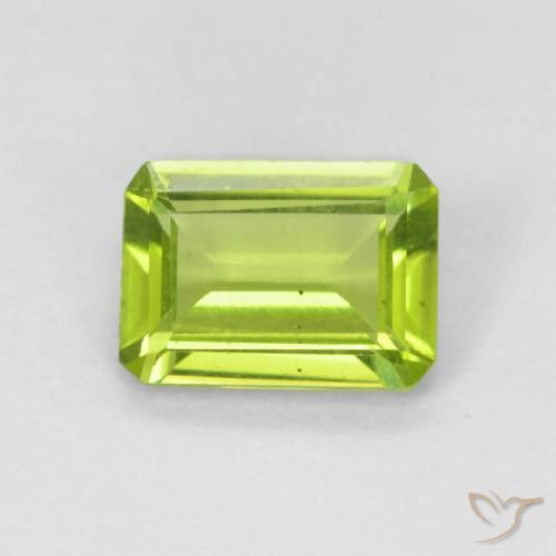 0.99ct Natural Verde claro Peridoto, Corte Esmeralda, VS