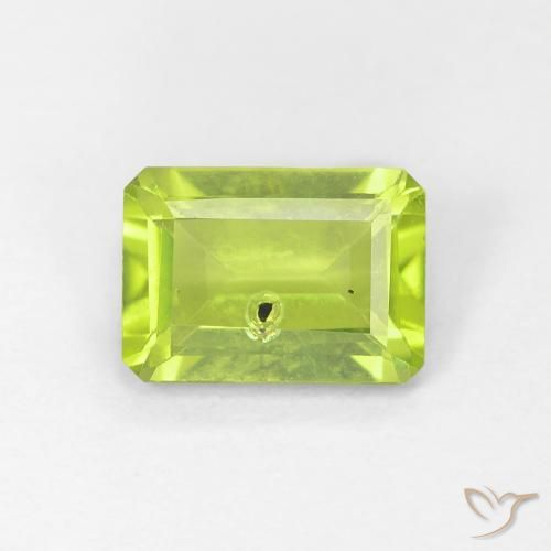 1.04ct Natural Verde médio Peridoto, Corte Esmeralda, VS-SI