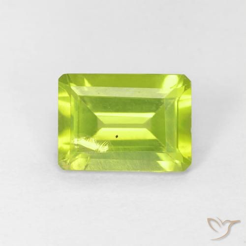 1.12ct Natural verde vivo Peridoto, Corte Esmeralda, VS-SI