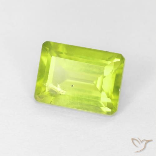 Peridoto verde vivo Natural 1.12ct, Corte Octógono / Esmeralda, VS-SI
