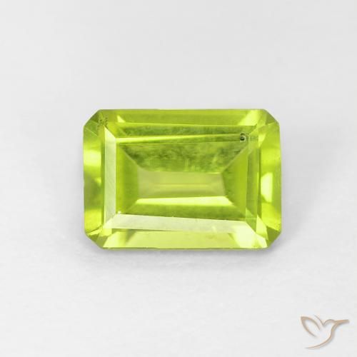 1.02ct Natural Verde claro Peridoto, Corte Esmeralda, VS-SI