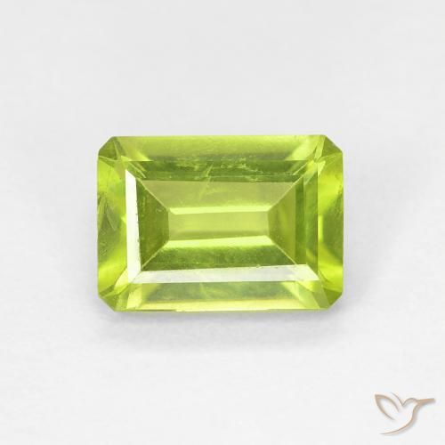 1.05ct Natural Verde médio Peridoto, Corte Esmeralda, VS-SI
